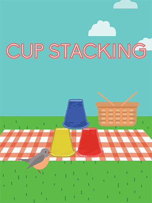 cup stacking game practice typing skills for kids